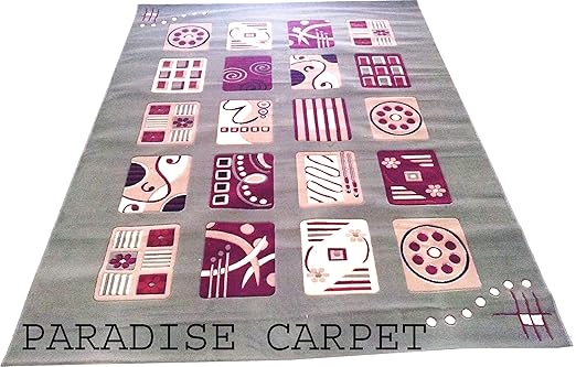 PARADISE CARPET CREATION Modern Contemporary Design Carpets for Living Room with 1 INCH Thickness 8 X 11 FEET Green Multi Color