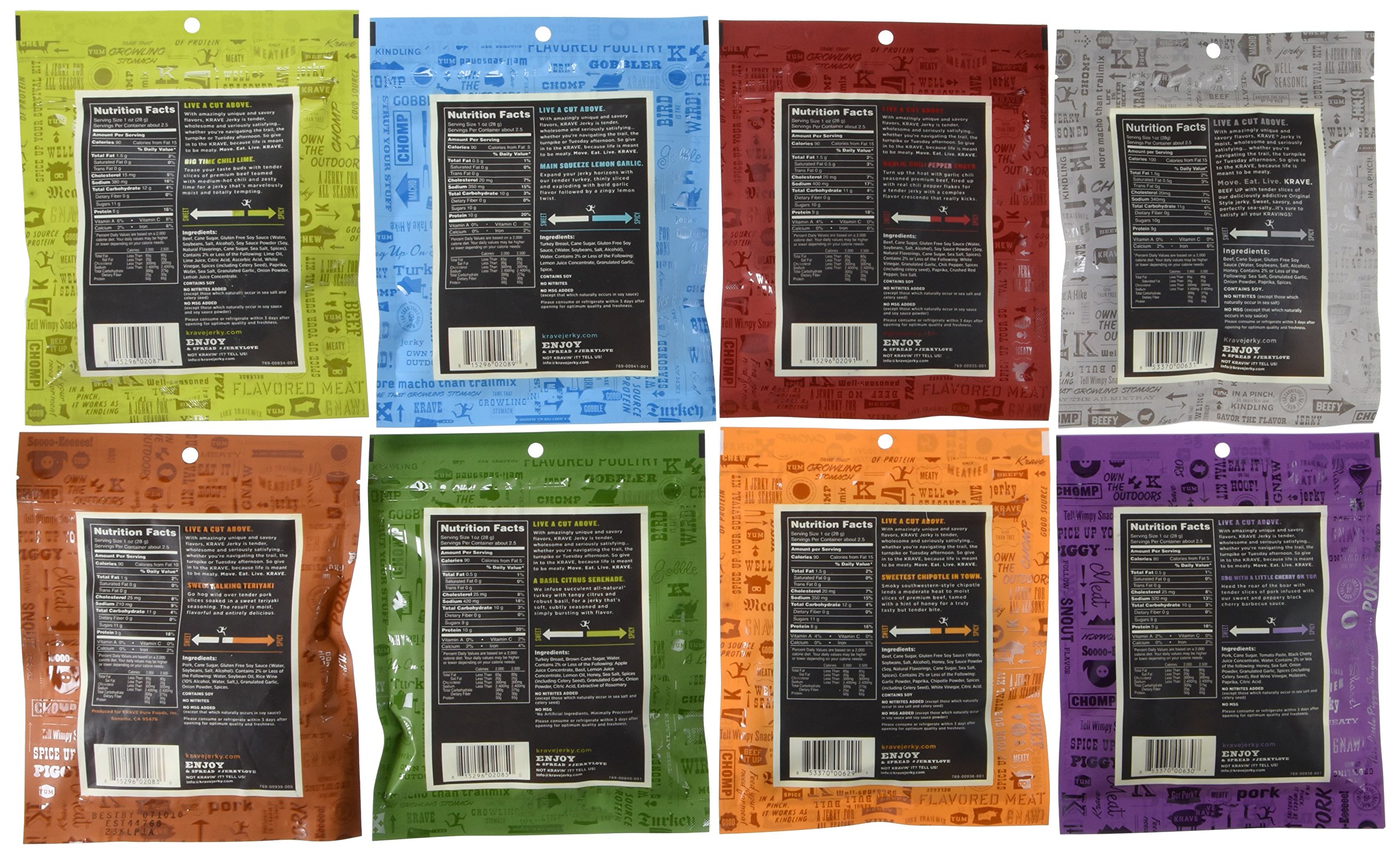 KRAVE Jerky Variety Pack (Beef Jerky, Pork Jerky) 8 Count on Galleon