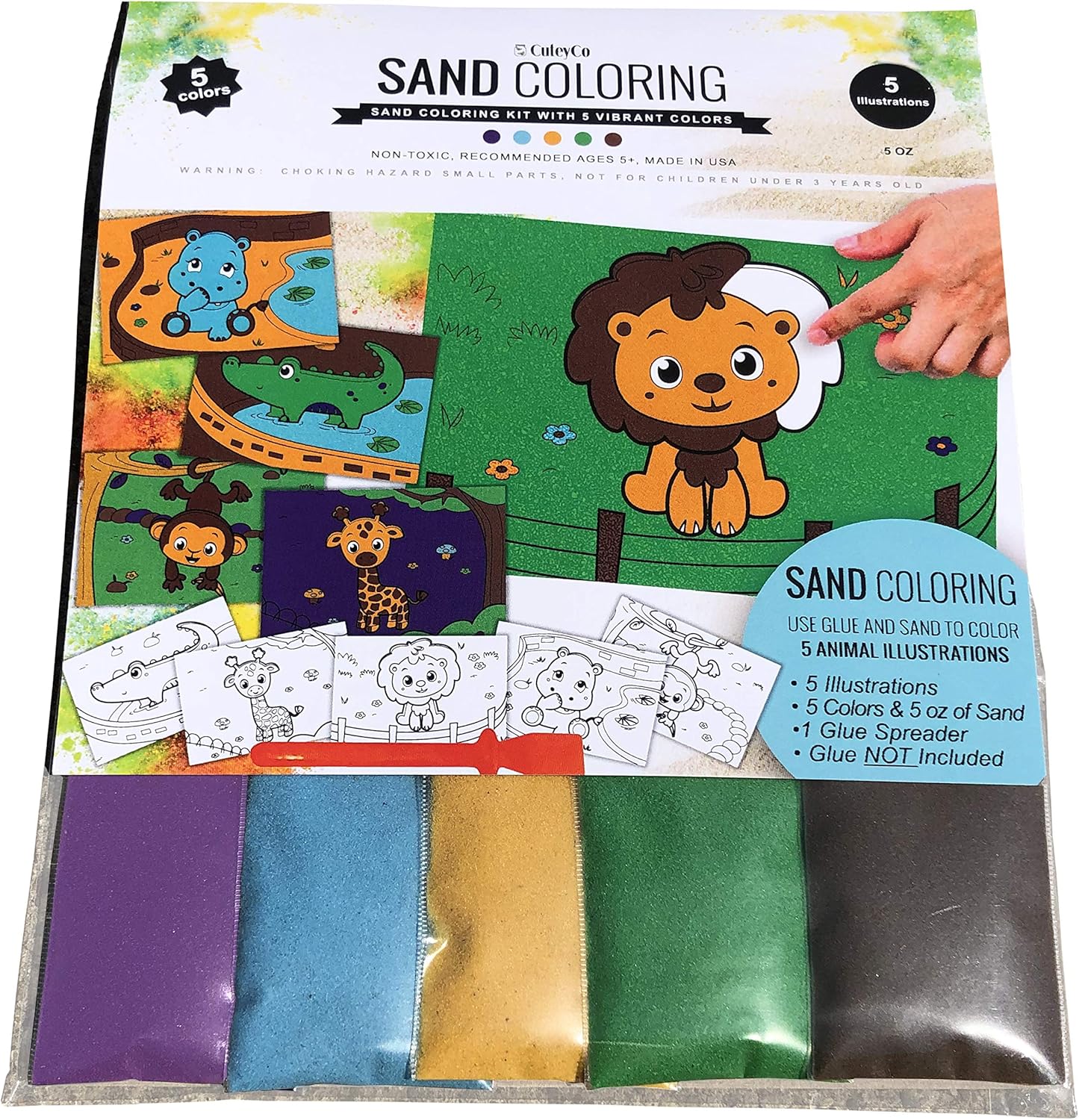 Amazon Com Cuteyco Sand Art Coloring Kit Arts And Crafts For Kids Diy Kids Crafts Zoo Toys Games
