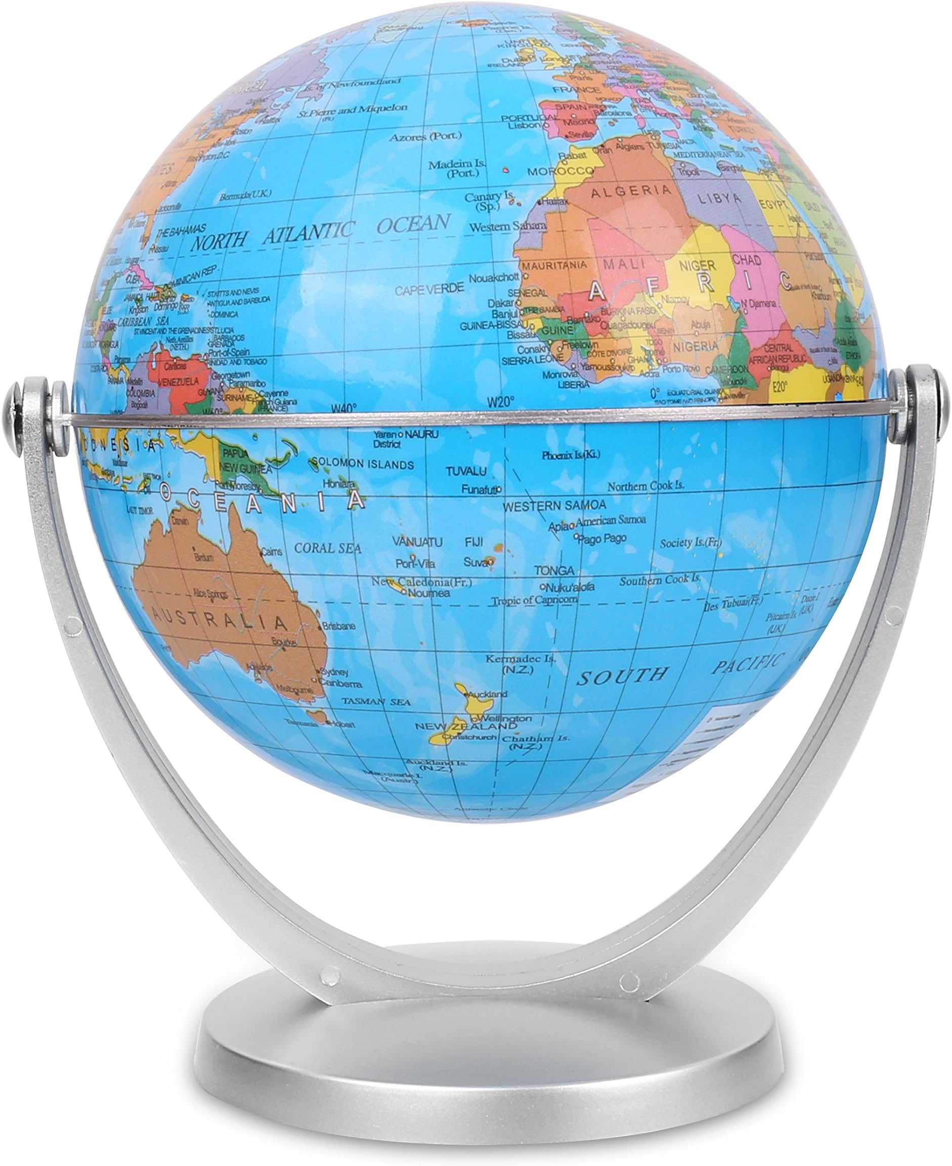 World Globe, Desktop World Globe, Office Globe Perfect for Educational Geographic, Learning Kids Gift (4in)