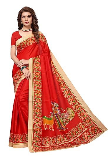 amazon red colour sarees