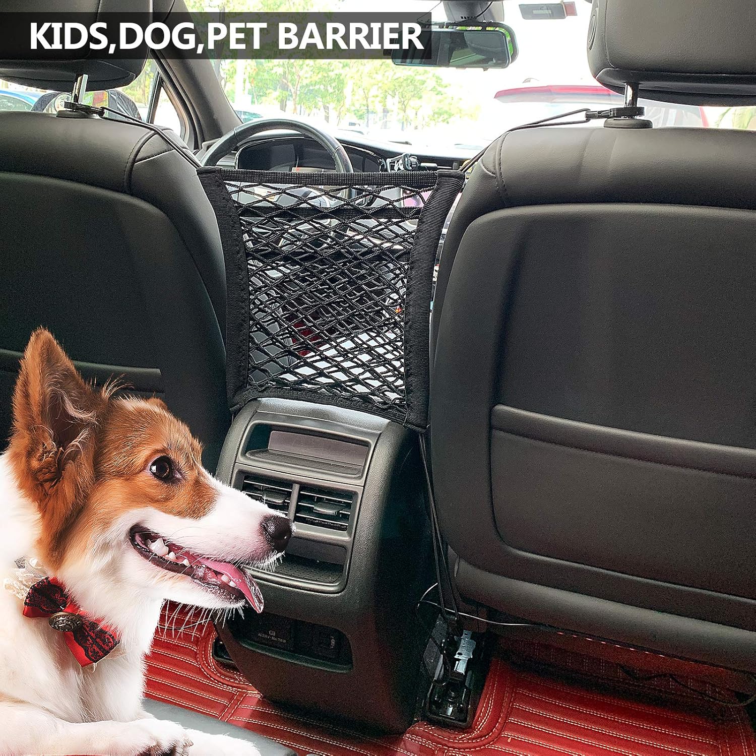 TRIFOOT 3 Layer Car Net Pocket Handbag Holder, Purse Holder for Car, Four-Side Elasticity Car Net Pocket, Car Purse Net, Dog Car Barrier for Backseat Kids Dog or Pet: Automotive