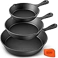 Legend Cookware Cast Iron Skillet Set of 3 CHEF’S TRIO | Pan Set of 6”, 8” & 10” | Cast Iron Frying Pans for Cooking, Baking 
