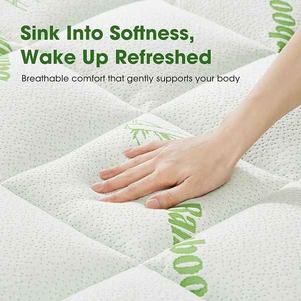 MATTRESS PAD QUEEN SIZE, COOLING PILLOW TOP MATTRESS TOPPER, ULTRA SOFT VISCOSE MADE FROM BAMBOO, BREATHABLE FOR HOT SLEEPERS, DEEP POCKET 8″-20″, GREEN