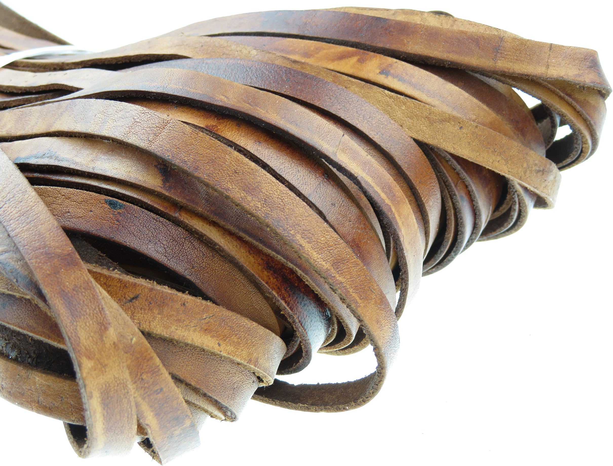 Leather strap, flat, 10 mm x 2.5 mmAntique brown., antique brown, 30 metres