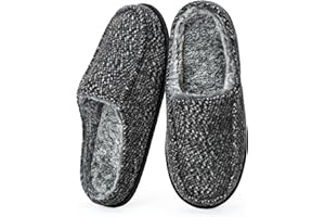 Cozylook Men's Slip-on Slippers, Memory Foam Padded House Moccasins, Non-Slip Sole Indoor/Outdoor, Soft Plush Lining, Cozy Gifts, Sizes 8-15