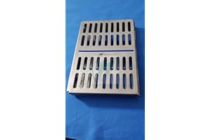 HIGH TECH INSTRUMENTS French Steel Autoclave Dental Surgical Sterilization Cassette Tray for 10 Instruments (Hti Brand)