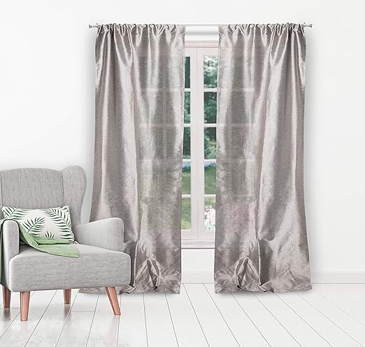 Amazon Com Kensie Ryker Window Curtains 36x84 2 Pieces Silver