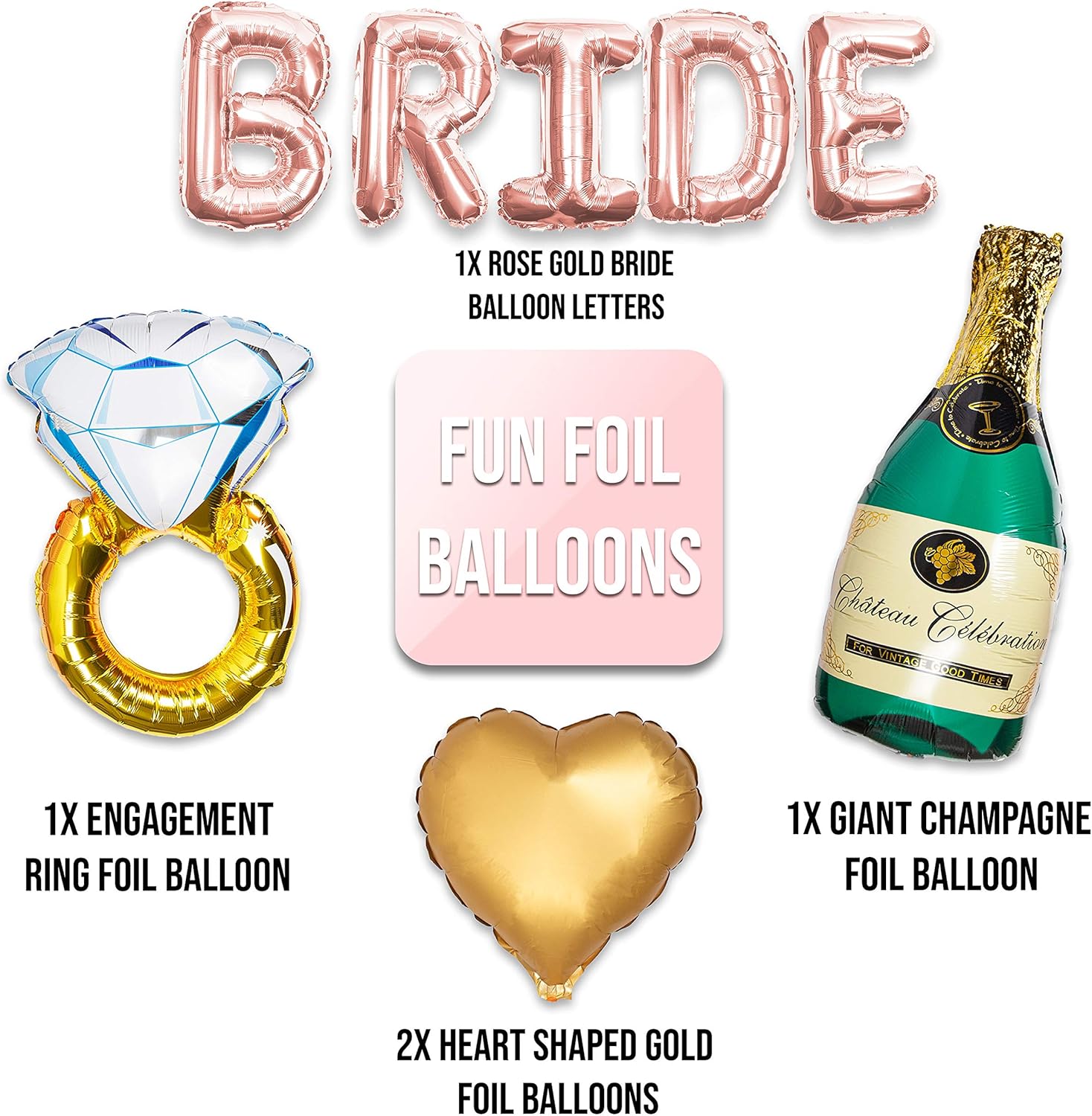 Festively Bachelorette Party Decorations Kit | Bridal Shower Decorations | Wedding Shower Supplies | White and Rose Gold Bachelorette Party Kit | Bride to Be Sash and Bachelorette Decorations: Health & Personal Care