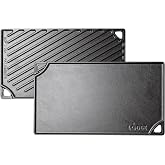 Lodge Reversible Cast Iron Grill/Griddle Pan, 16.75 x 9.5 Inches | Dual-Sided Double Burner Griddle for BBQ, Eggs, Pancakes &amp; Burgers, PFAS-Free, Flat Top Cookware, Made in USA