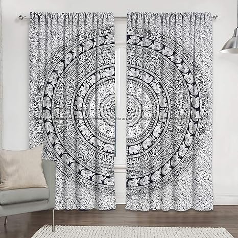 Curtains Window Treatments Mandala Cotton Tapestry Curtains Bohemian Wall Decor Window Valances Bohemian Wall Hangings Drape Panel Home Decor Home Living
