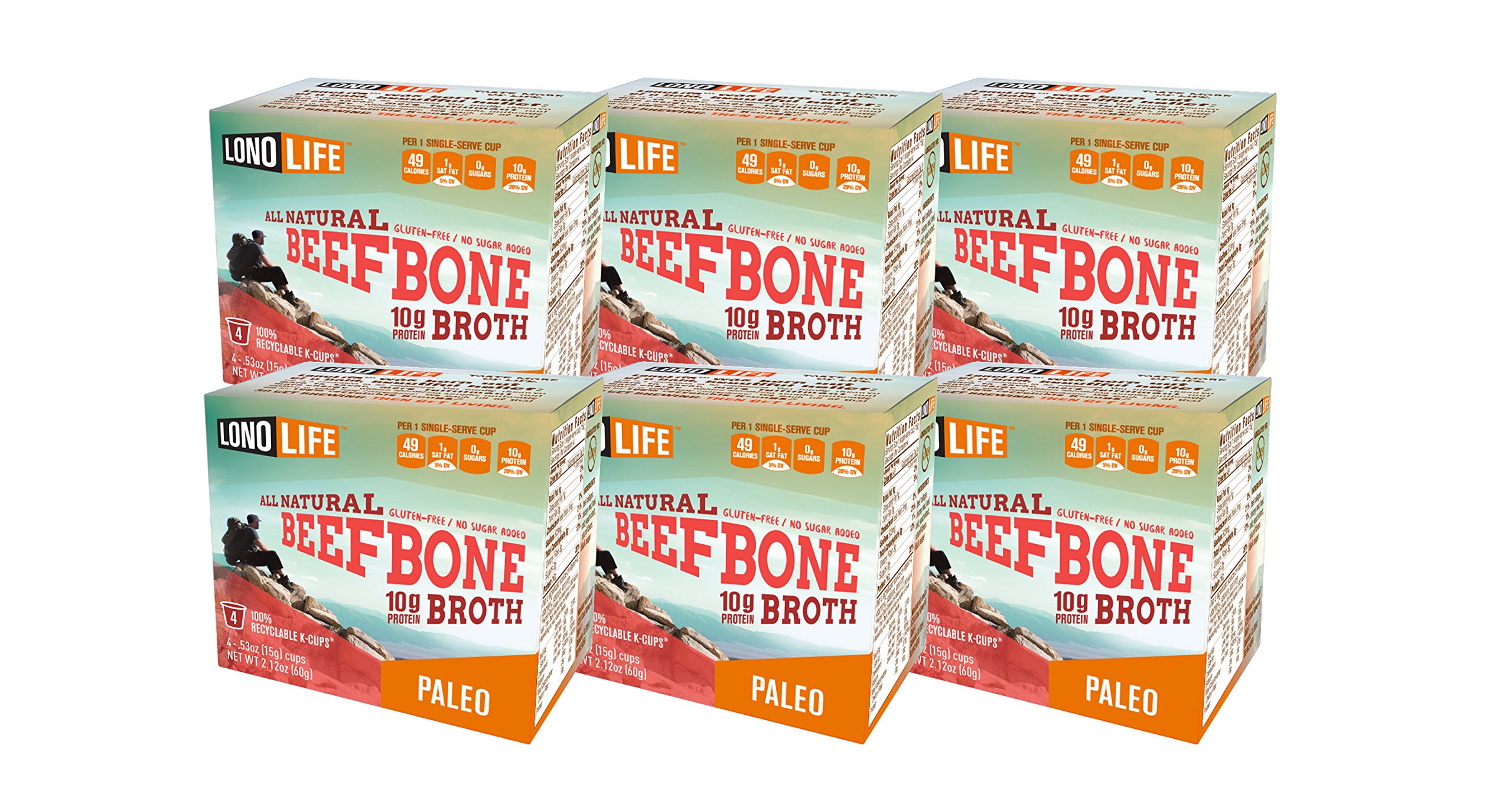LonoLife GrassFed Beef Bone Broth Powder With 10g Protein, Single