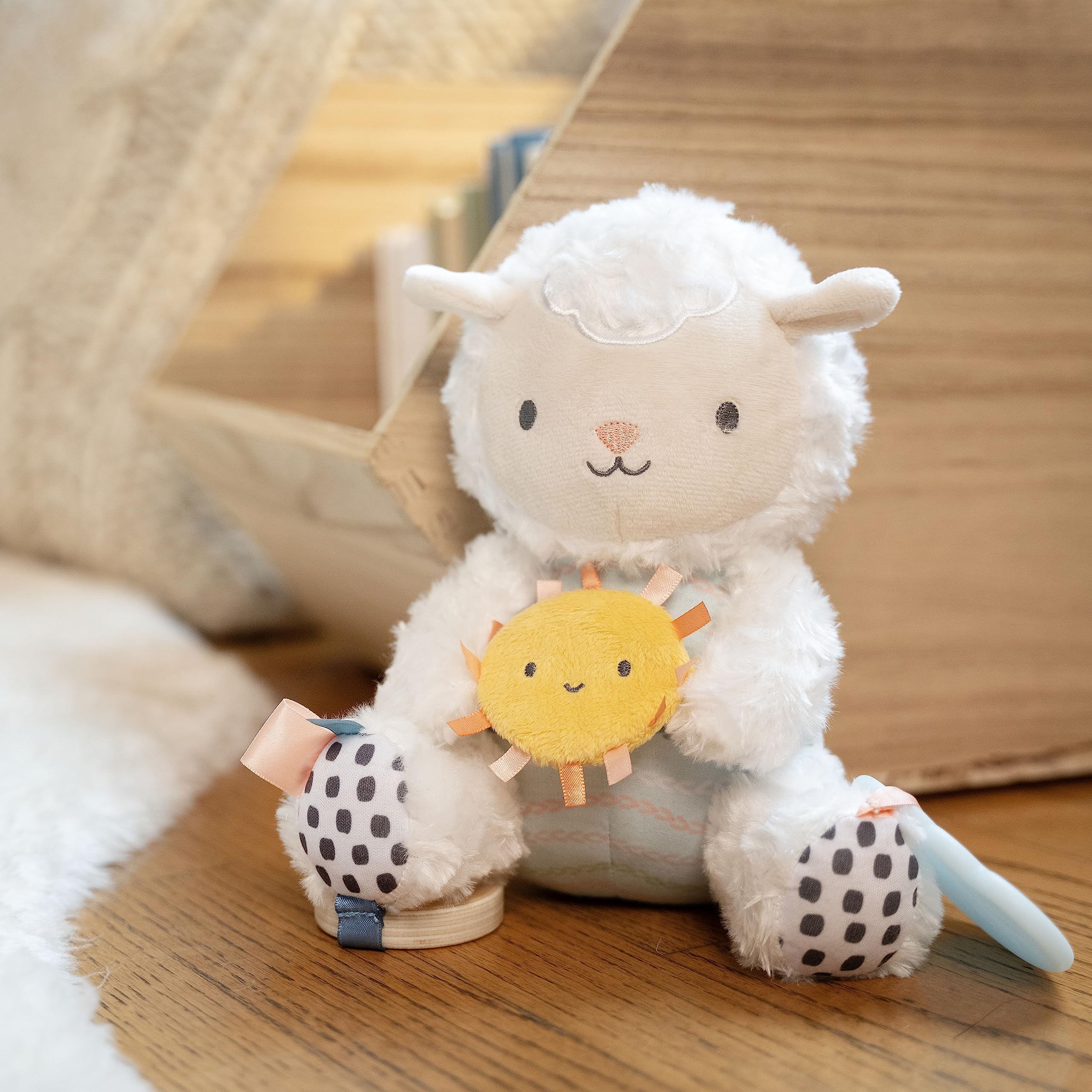 Ingenuity Calm Springs Plush Activity Pal BPA-Free Cloud Teether, Multi-Texture Fabrics, Sheppy