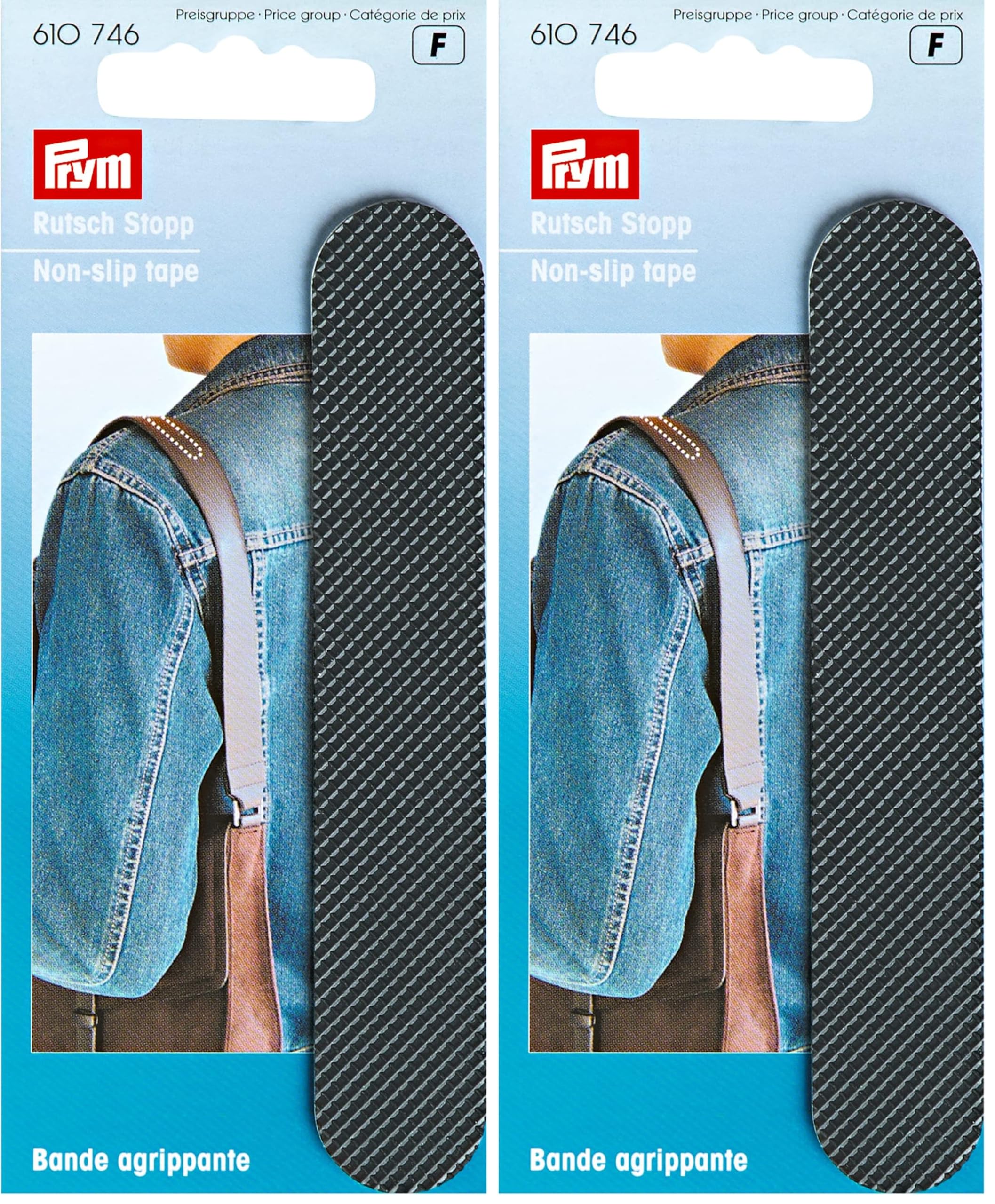 Prym Non-Slip Black Tape, 11,5 x 2 cm, Schwarz, 1 Stück (Pack of 2)