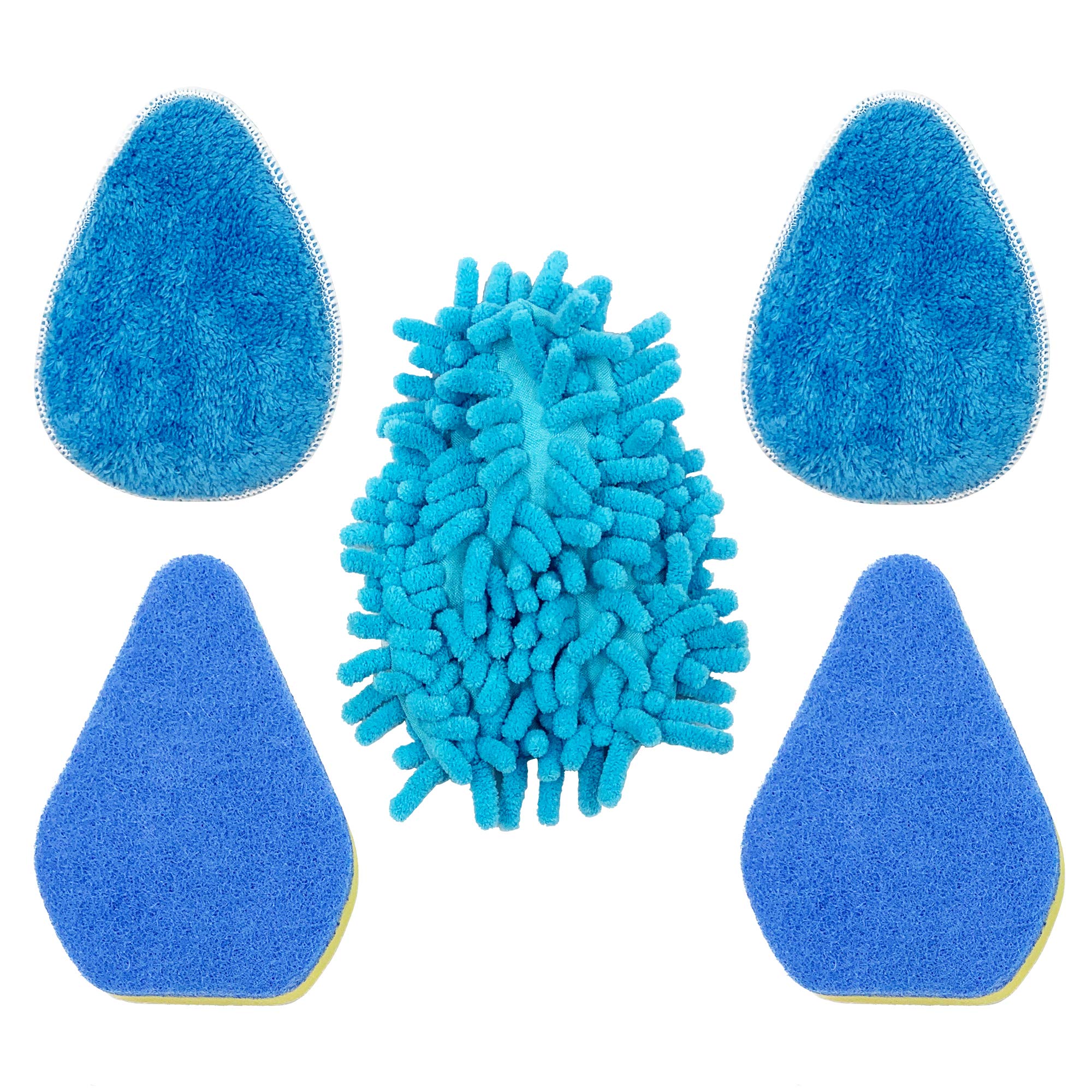 Bathroom Tile Cleaner Replacement Pad Kit – Bath, Tile, Wall and Shower Cleaner Attachment Pad Refills for Telescopic Bathroom Scrubber Triangle Mop