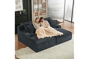 Chorlenimi 79'' Chaise Lounge Chair Indoor,Oversized Reading Chair,Corduroy Cloud Couch for Living Room,Comfy Sofa Bed, Upholstered Sleeper Chairs,No Assembly Required