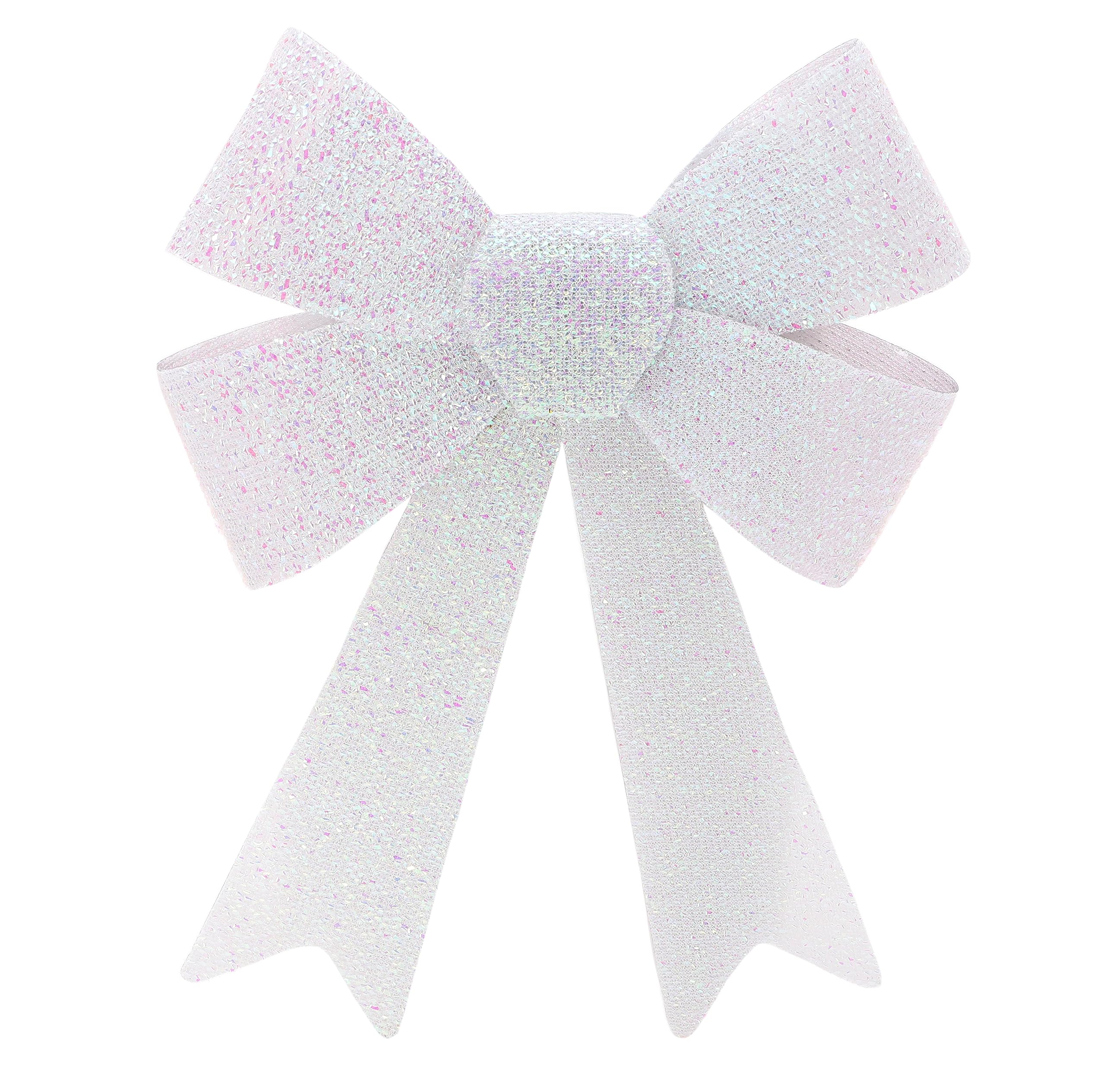 Toyland® 30cm (12") Large Iridescent Christmas Tree Tinsel Bow - Festive Decorative Tree Topper/Decoration…