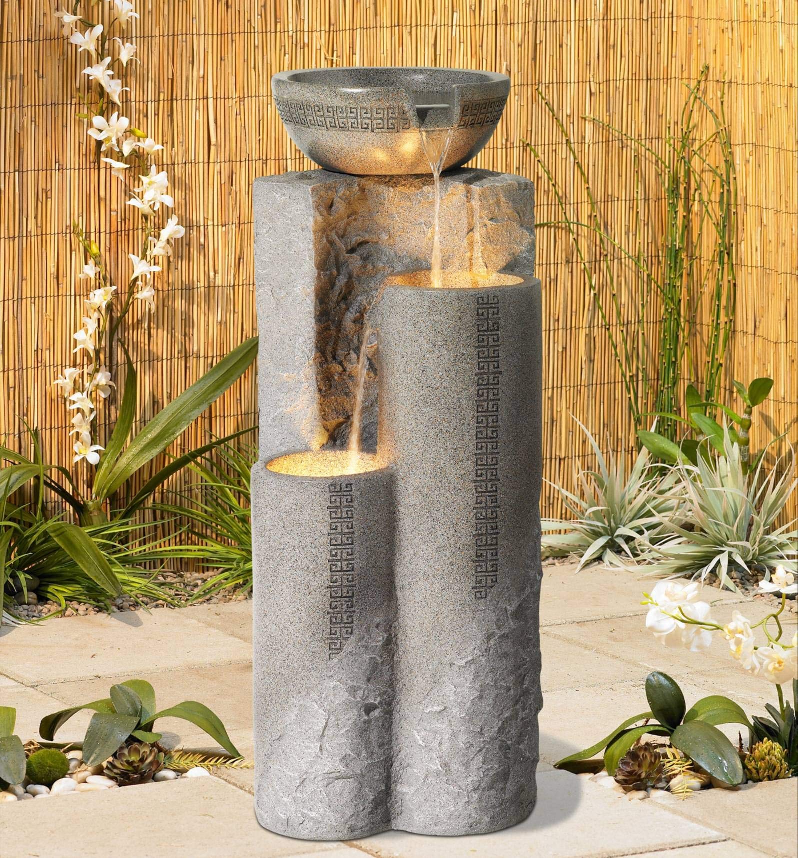 Lamps Plus Outdoor Floor Water Fountain 34 1/2" High Cascading Marble