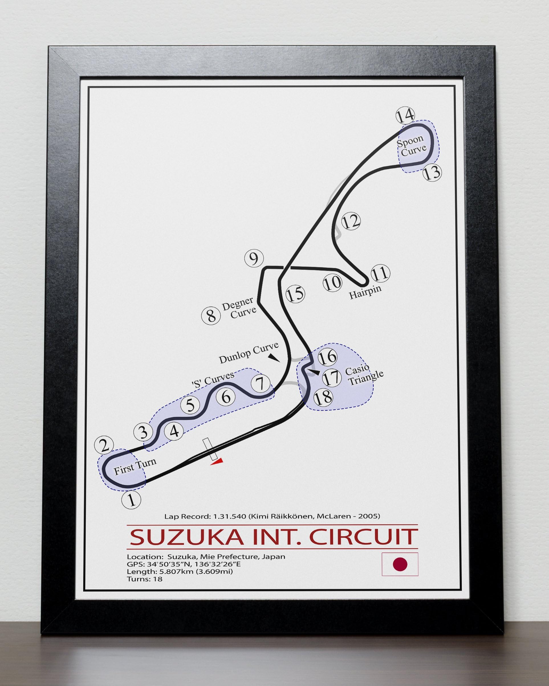 Japanese Grand Prix Formula One Track Poster