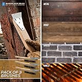 TDBS Wooden Handle 4 Row Steel Wire Brush Set with Scraper – 3 Pack view 5