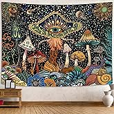 Rexful Mushroom Tapestry Tapestries Wall Hanging Hippie Fantasy Wall Decor for Bedroom Dorm Living Room (48''×36'')