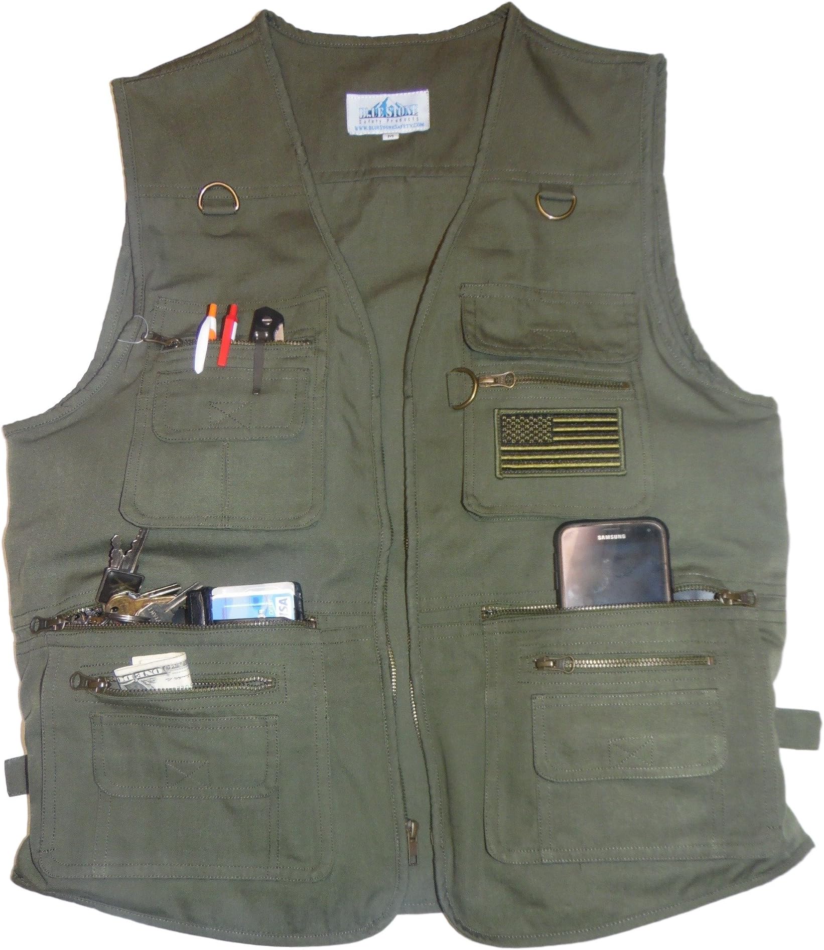 Blue Stone Safety YKK Zippers Throughout Entire Concealment Vest