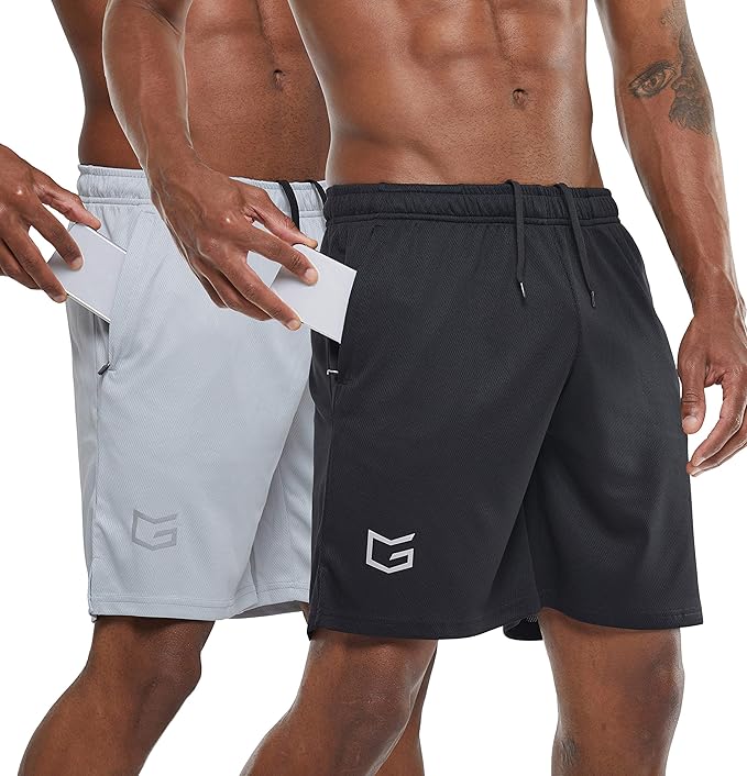 palglg Mens Running Shorts Mesh Workout Bodybuilding Quick Dry Clothing