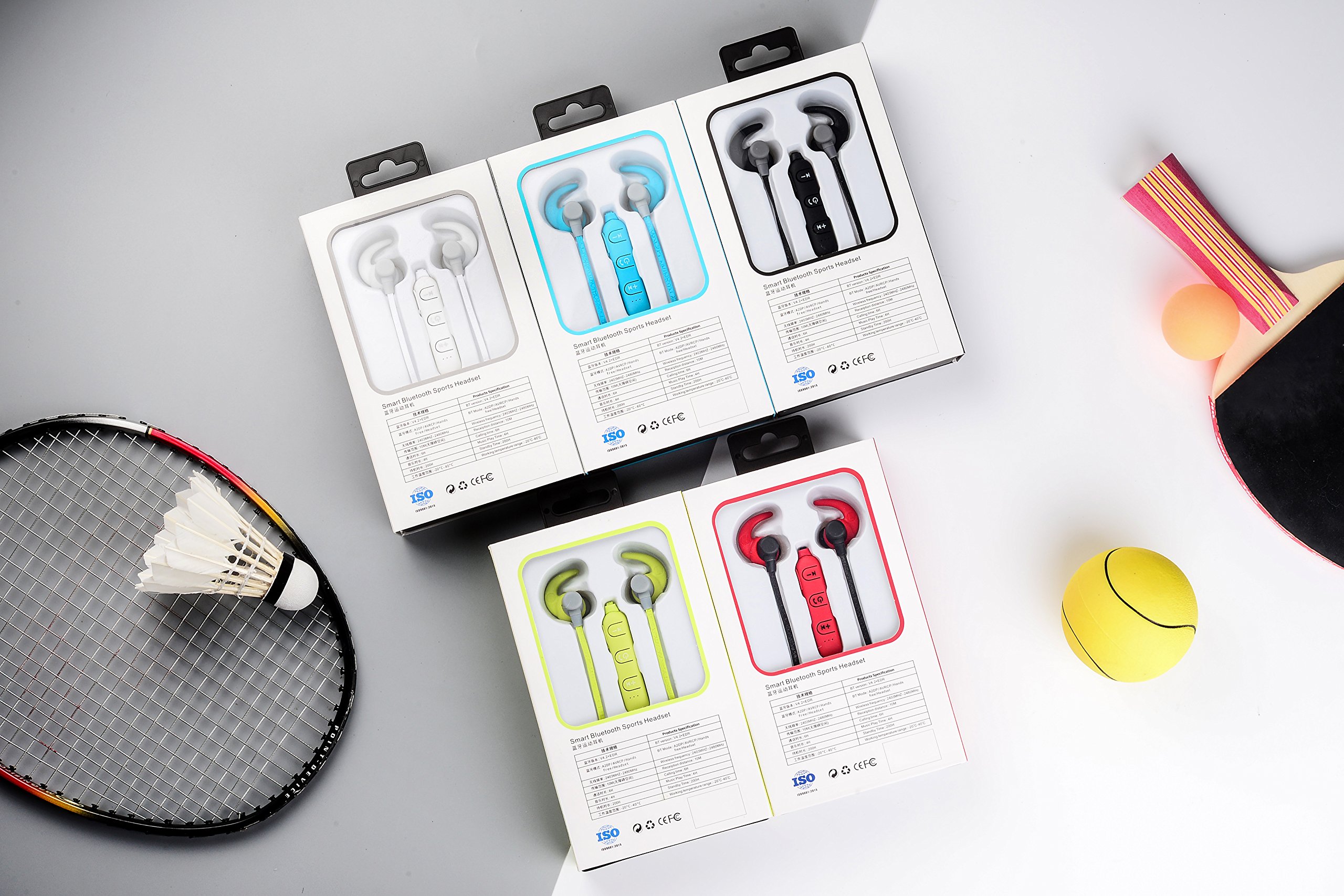 Powerbeast Bluetooth Headphones Runner Headset Sport Earphones with Mic and Sweatproof Wireless earbuds for Running (Yellow)