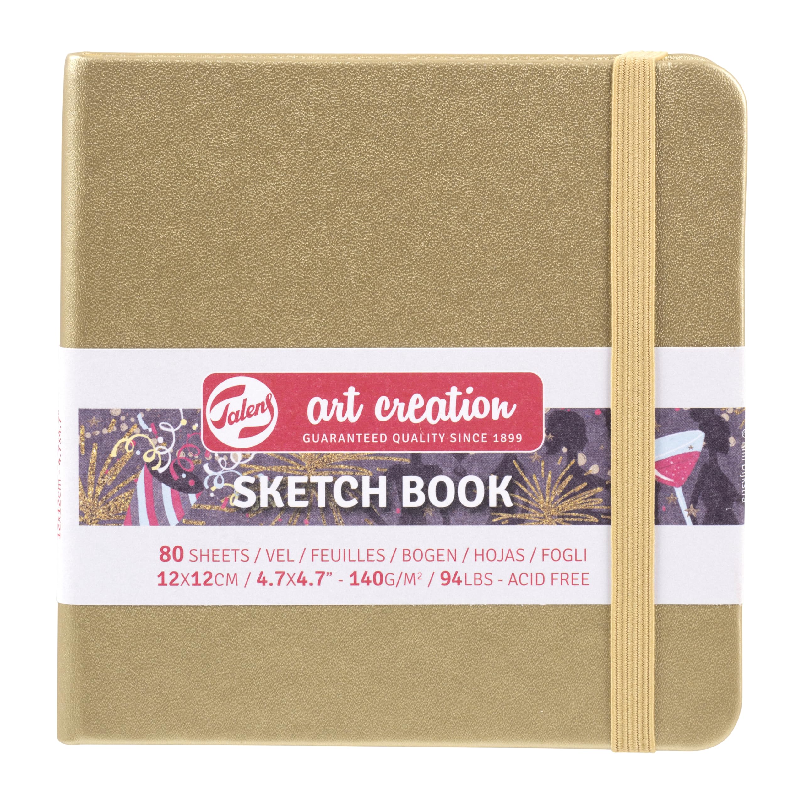 Talens Art Creation Sketchbook 80 Sheets, 12 cm x 12 cm, White Gold
