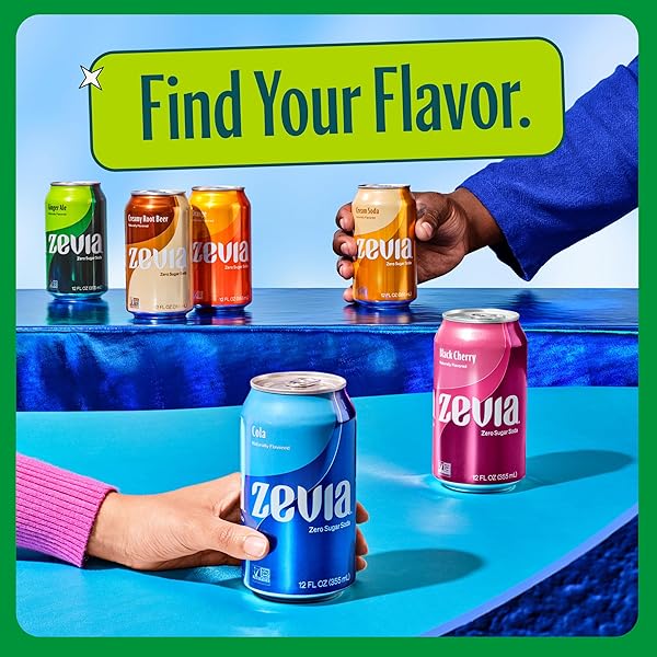 ZEVIA ZERO SUGAR SODA, GINGER ALE, 12 OZ CANS (24-PACK) – NATURALLY SWEETENED, NON-GMO PROJECT VERIFIED, GLUTEN-FREE, VEGAN