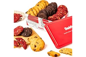 David's Cookies Fresh-Baked Sweet Sampler Mini Bites Tin - 14oz Assorted Mini Cookies with Chocolate Chip, Chocolate & White Chocolate Chip & Red Velvet - Delicious Gourmet Gift For All Occasions