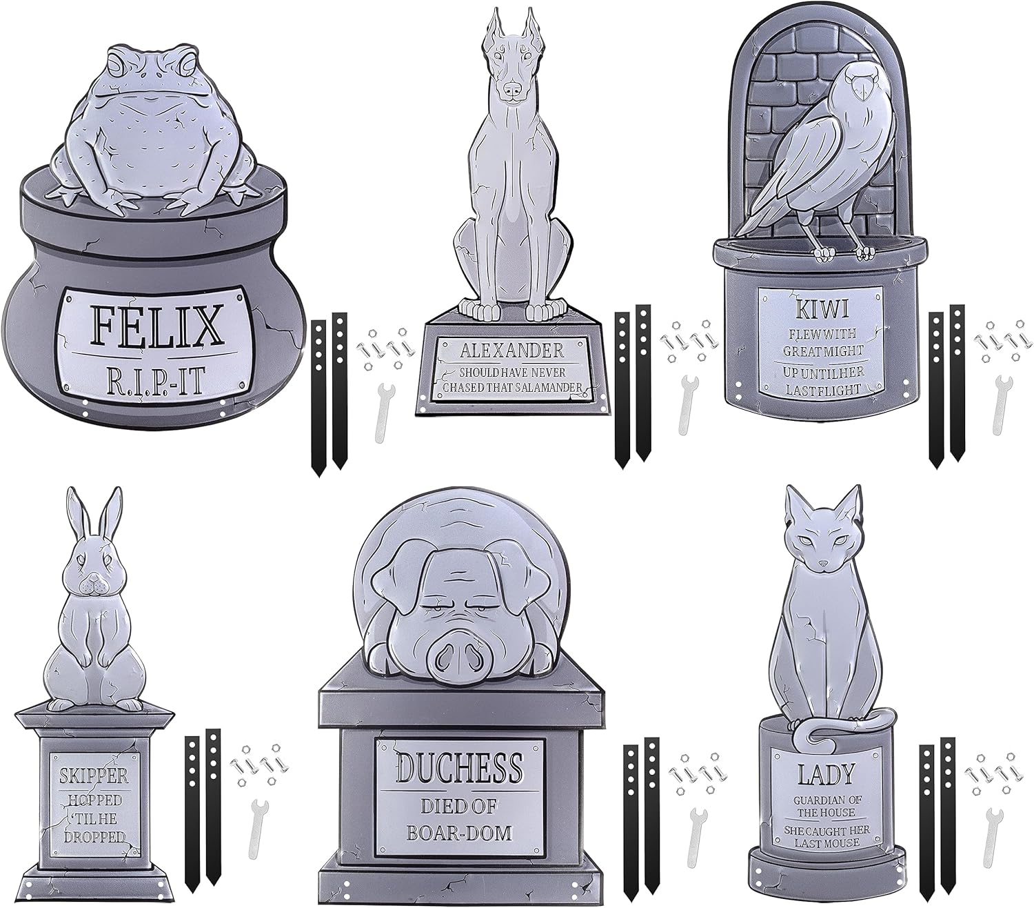 Decorative Garden Stakes - 3-D Metal Halloween Pet Cemetery 17