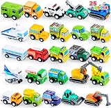 JOYIN 25 Piece Pull Back City Cars and Trucks Toy Vehicles Set view 8
