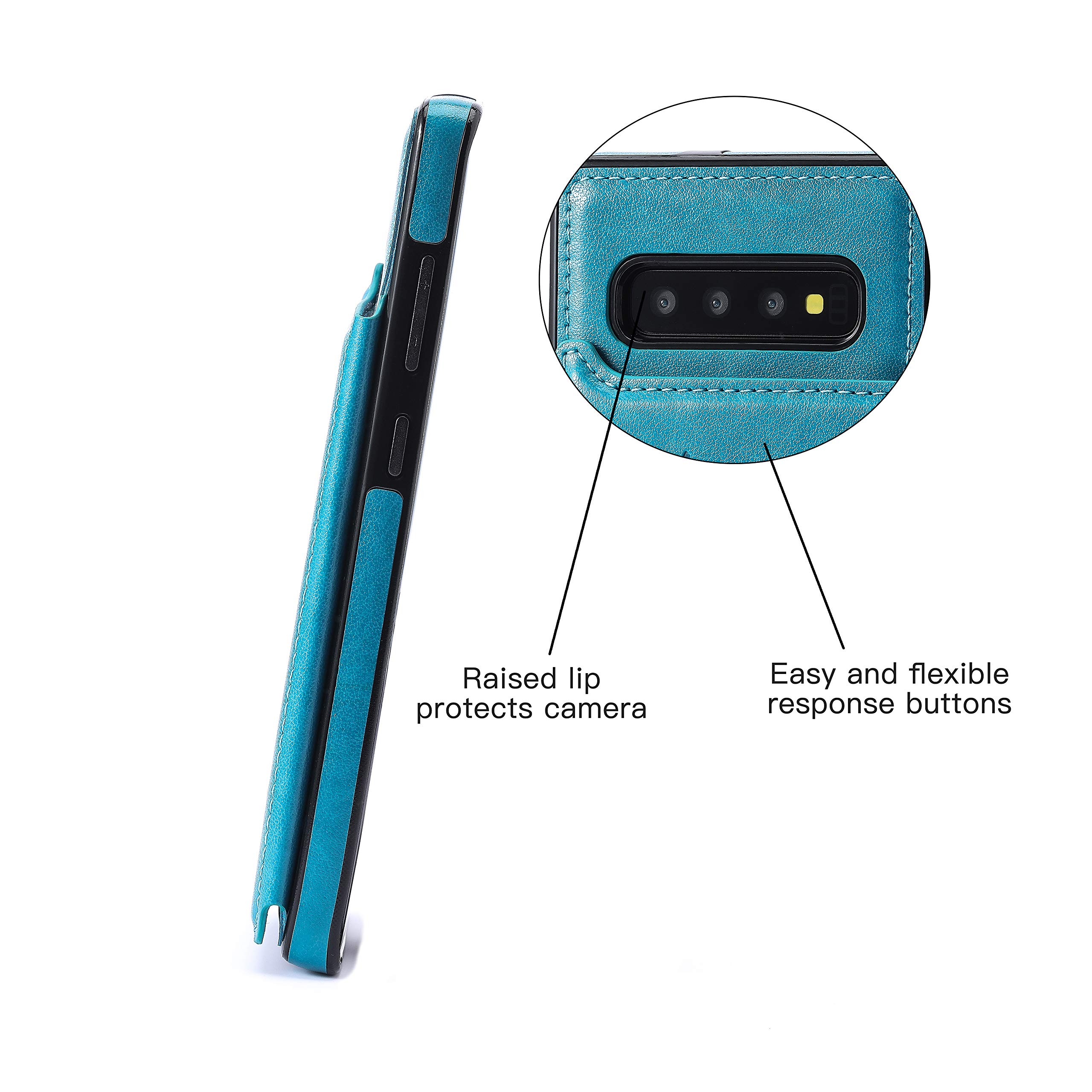 Bogumil Galaxy S10e Wallet Case, PU Leather Samsung S10e Case with Credit Card Holders Double Magnetic Buttons Flip Shockproof Protective Cover Compatible Samsung Galaxy S10e (Blue)