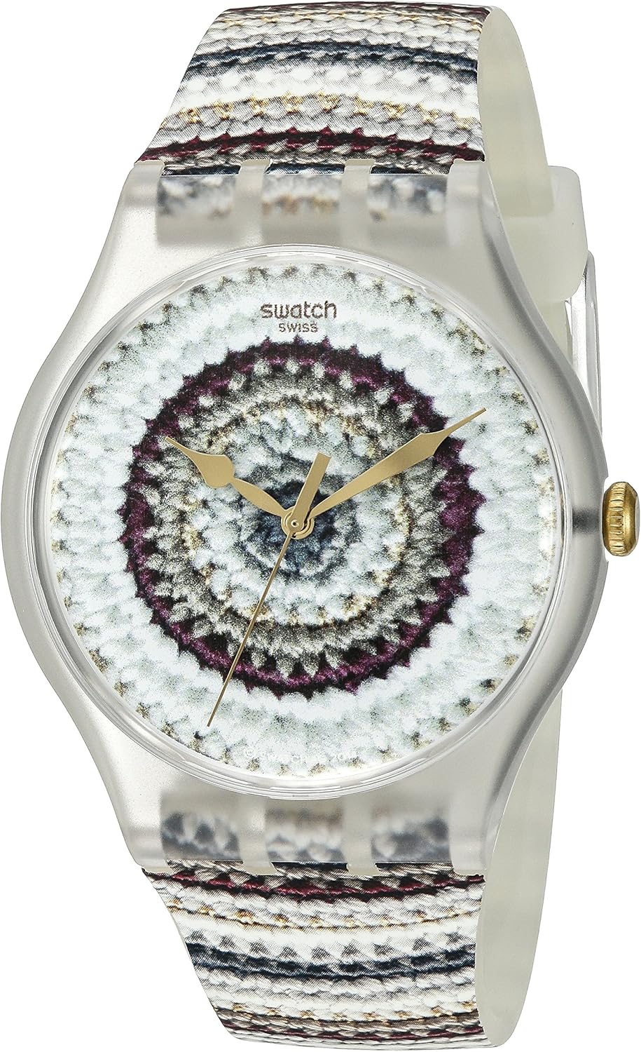 SWATCH TRICOTIME Reloj Unisex Cuarzo 42MM ANALÓGICO Correa DE Silicona SUOK114