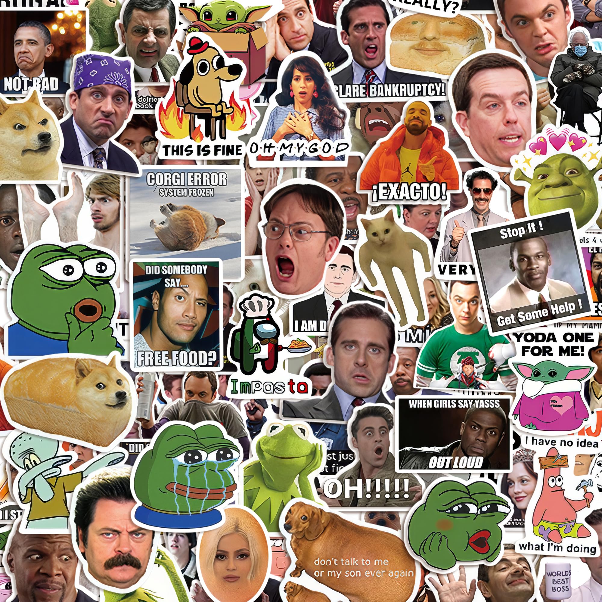 Photo 1 of 300 Pcs Funny Meme Stickers – Waterproof Funny Stickers for Adults, Non-Repetitive Vinyl Decals for Laptops, Water Bottles, Phones, Skateboards, DIY & Scrapbooking, Unique Designs for Personalization
