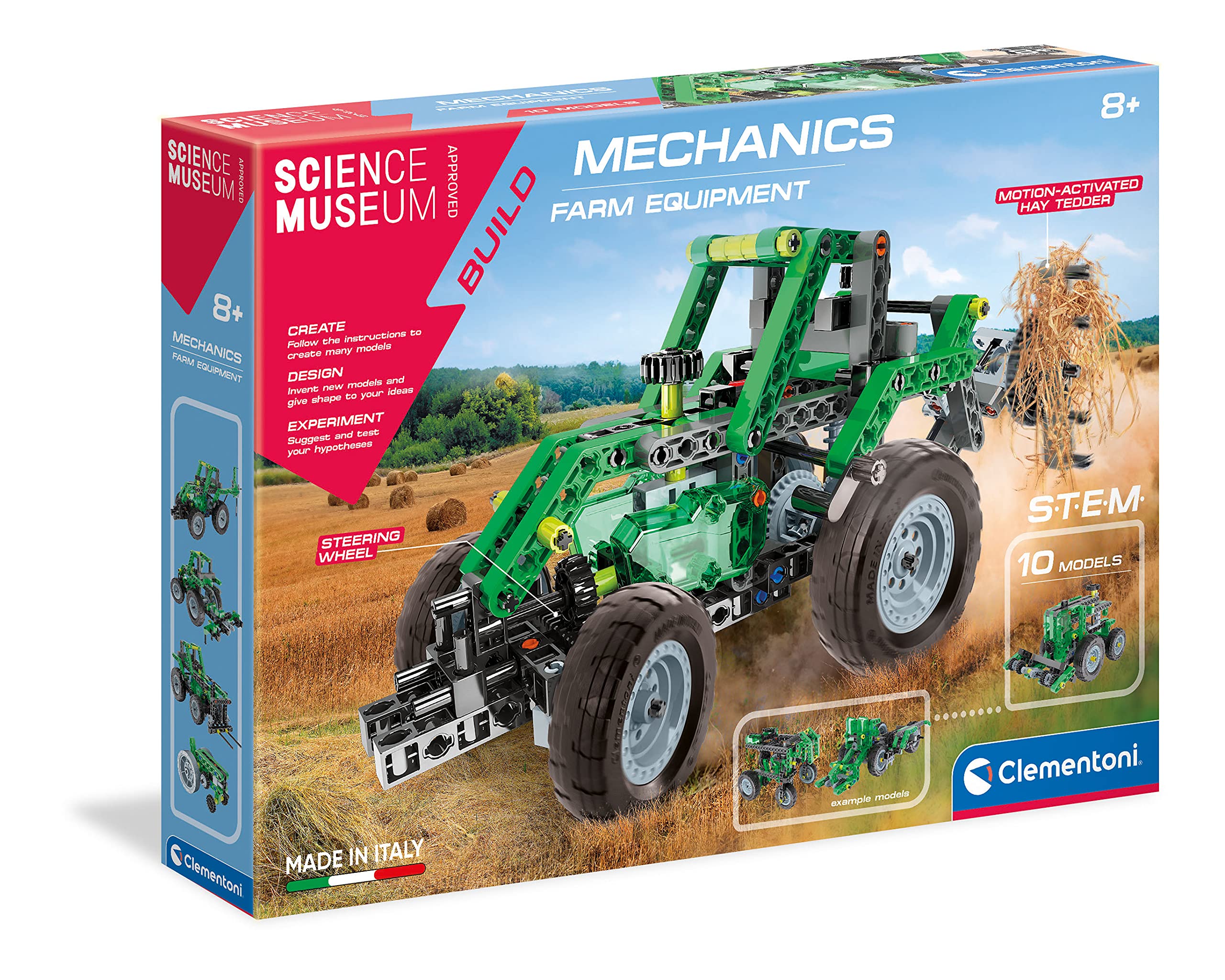 Clementoni - 61327, Science Museum Mechanics Laboratory Farm Equipment Toy for children, ages 8 years plus