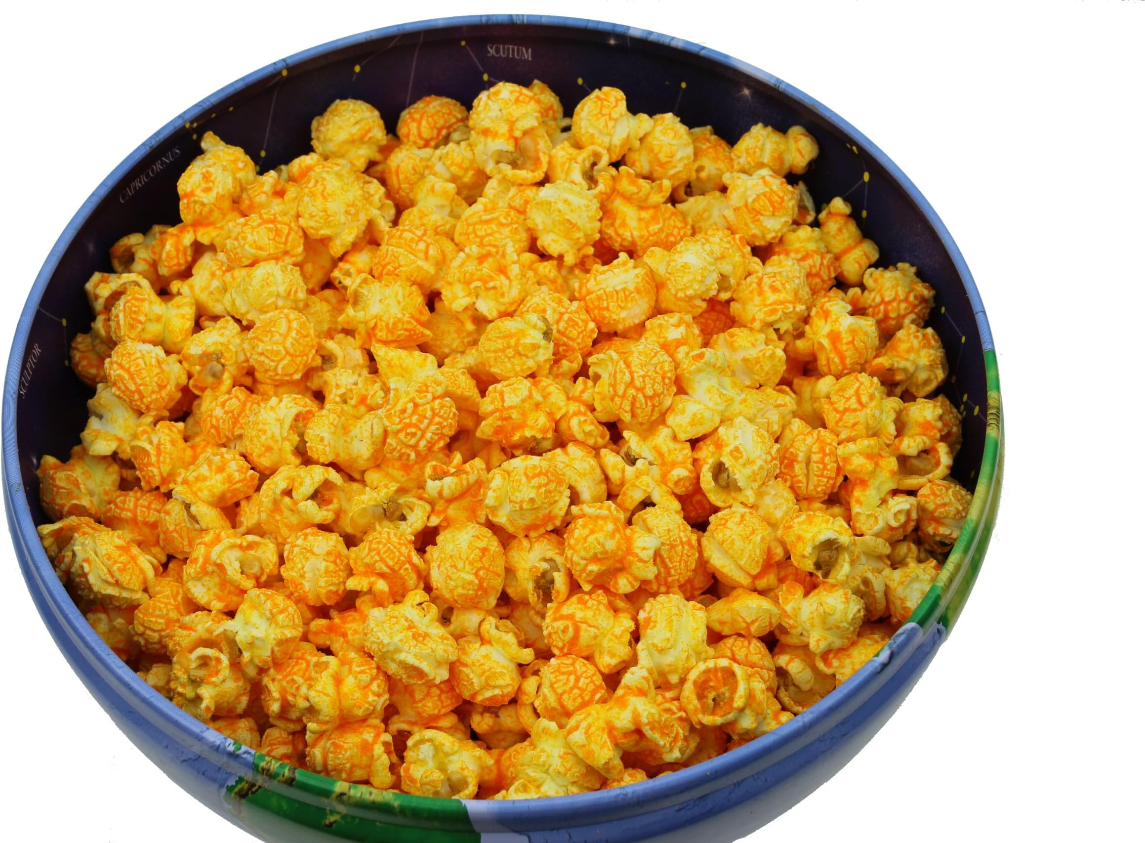Signature Popcorn - Reusable Metal Globe Piggy-Bank Tin - Cheddar Cheese