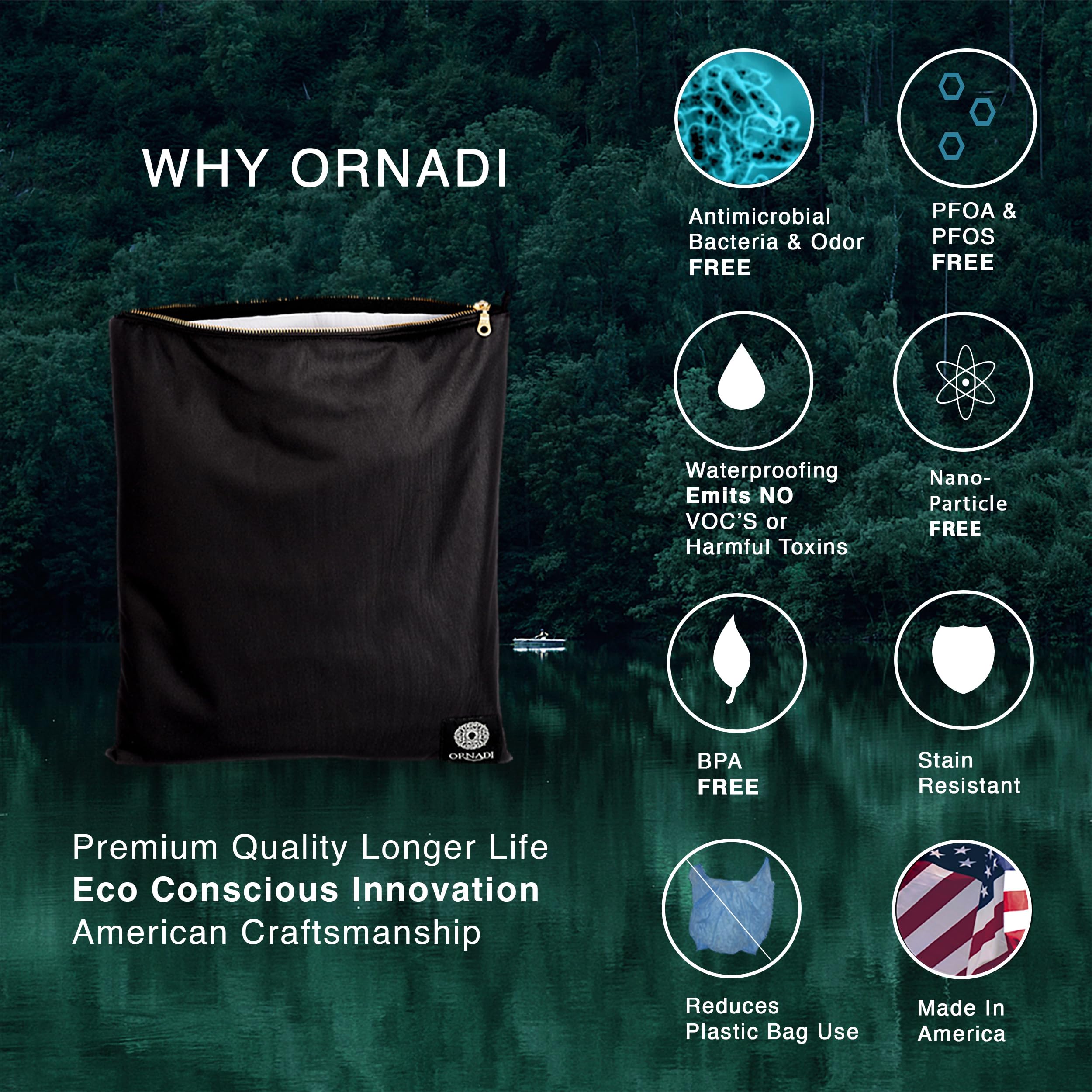 Wet Gym Clothes Bag Waterproof Antimicrobial Sack Inhibits Bacteria & Odor from Dirty Laundry, Swimsuits, Sweaty Shoes for Smell Proof Travel 14 X 17.5