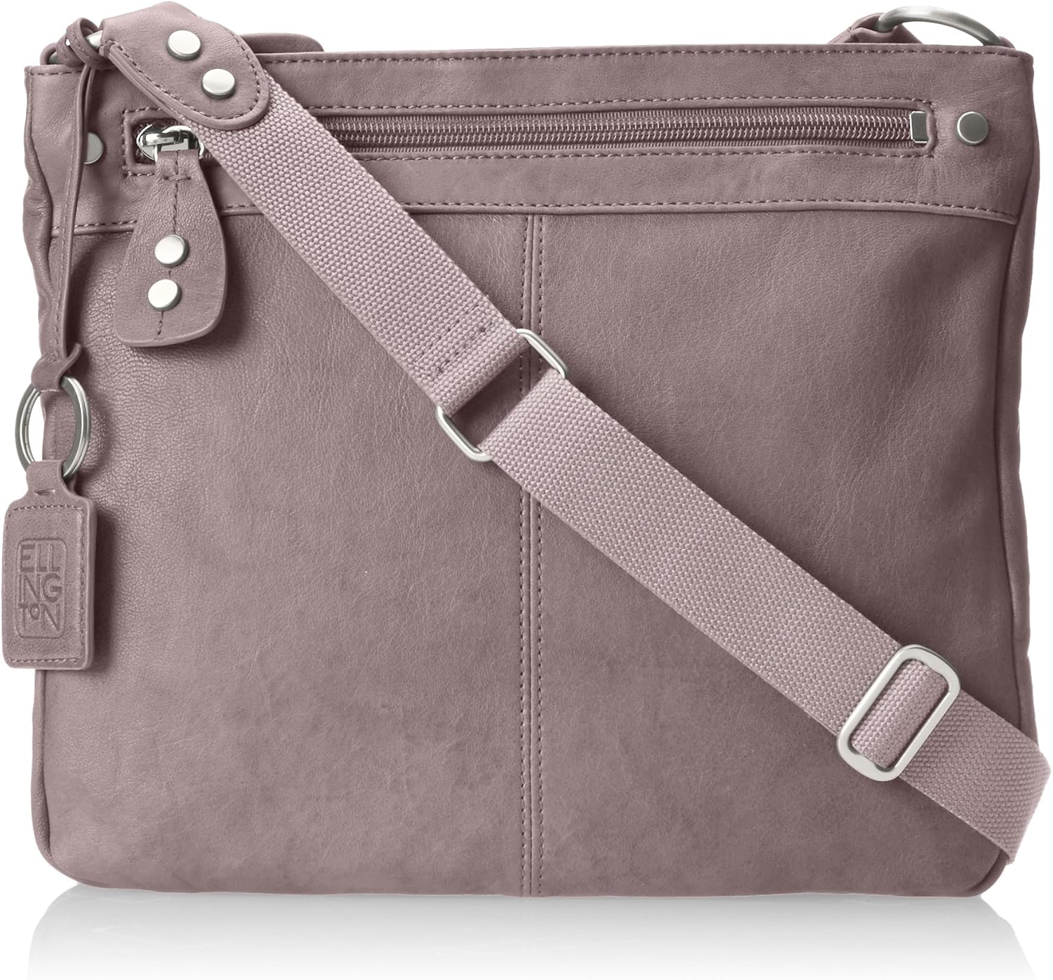 ellington Women's Eva Flat Crossbody Handbag, Light Gray, One Size Size