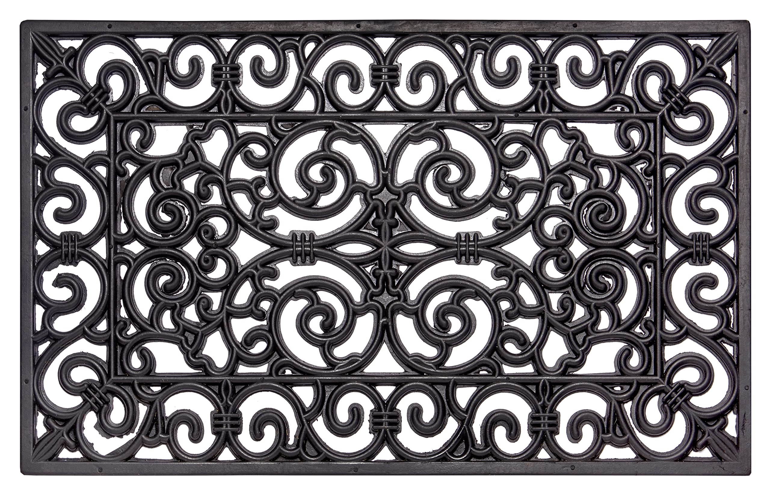 Hanse Home Rubber Doormat, 45 x 75 cm, Black, Non-Slip, Water Resistant, Indoor & Outdoor Use
