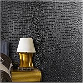 Black Peel and Stick Wallpaper 15.7 x 236 Embossed Wallpaper Self Adhesive Removable Contact Paper Textured Wallpaper for Cabinet Bedroom