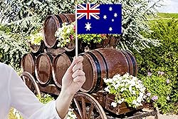 50 Pack Australia Flags on Stick, Small Mini Hand