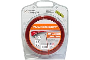 Weed Warrior Pulverizer Universal Trimmer Line with Line Cutter, 0.095" Diameter x 200', Red