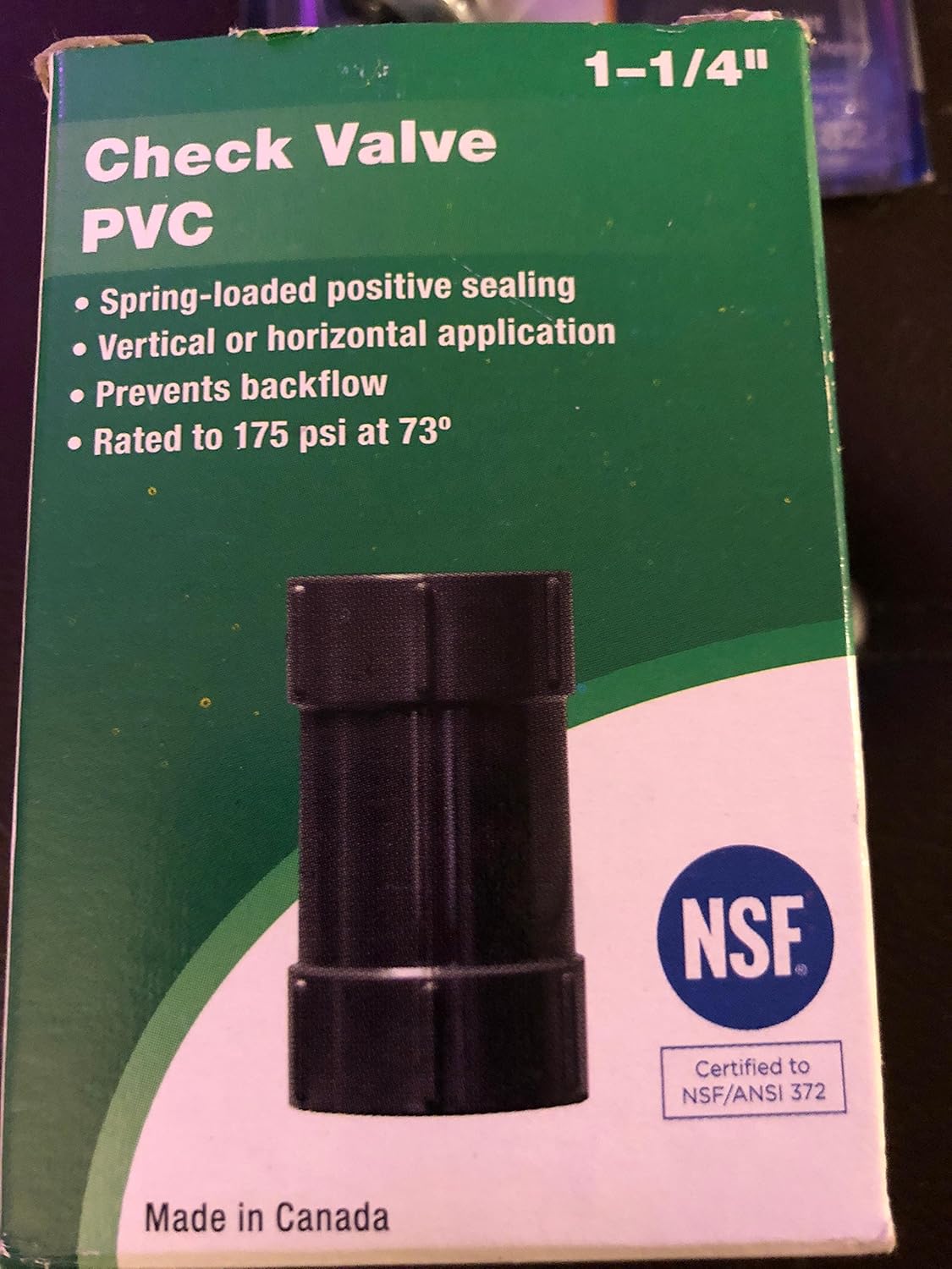 Plastic 1 1/4" PVC Check Valve