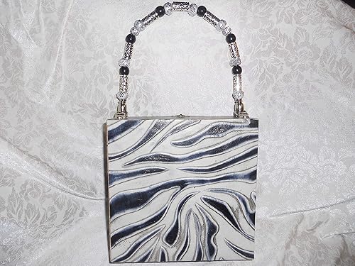 black and white snakeskin purse