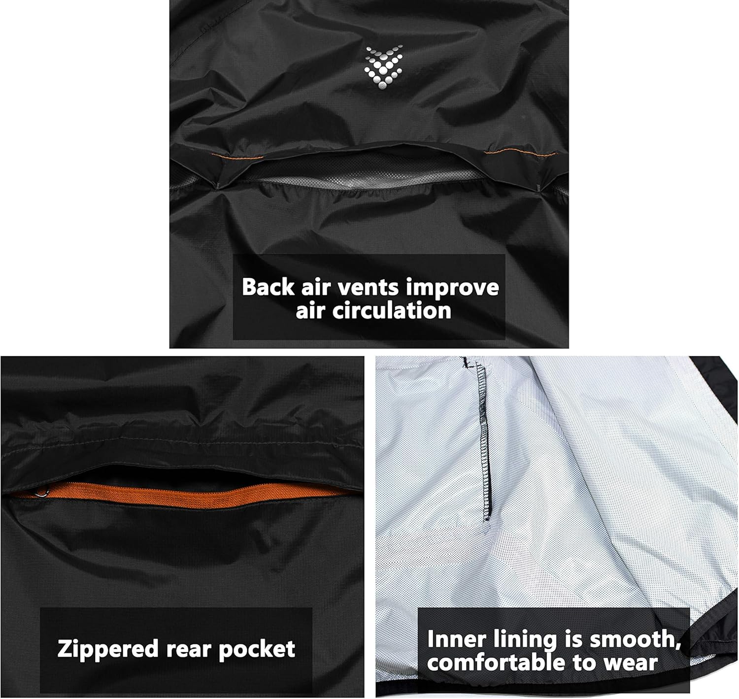 Little Donkey Andy Men's Rain Cycling Bike Jacket with Hood, Windproof and Waterproof, Ultralight Packable : Sports & Outdoors