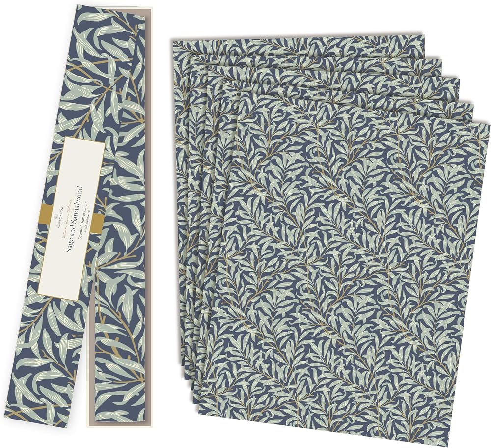 Robert Frederick Scented Drawer Liner Set of 5 Sage Sandalwood Design