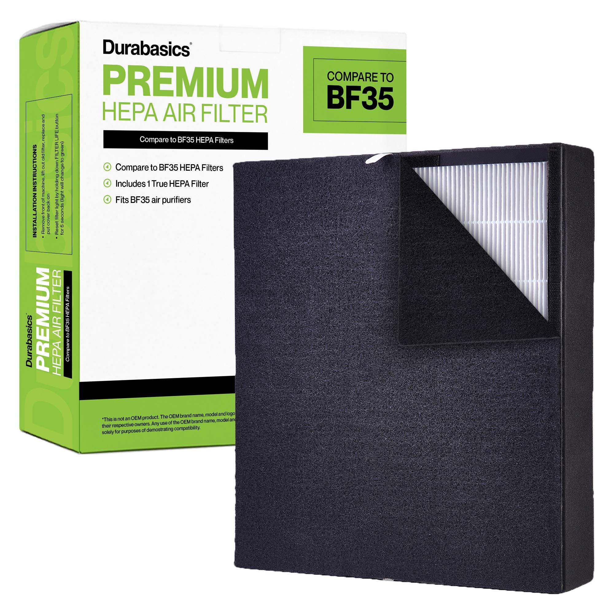 Durabasics HEPA Filter for Alen Air Purifier Filter Classic, BF35 & Breathe Smart Filter BF35 VOC Filter Fits Alen BreatheSmart Classic Air Purifier - Replacement for Allen Air Filters