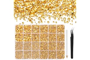 NACHLYNN 36000 Pcs Resin Rhinestones 2-6mm Flat Back Round Rhinestones Suitable for Nail Art Face Painting Clothing and Other